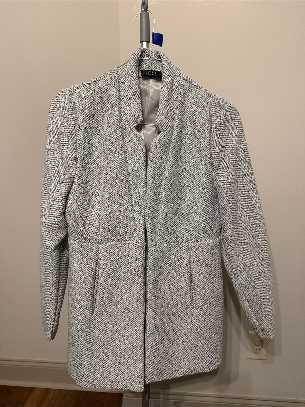 VICI Gray Herringbone Pea Coat